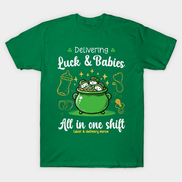 Delivering Luck & Babies St Patricks Day T-Shirt by Depot33